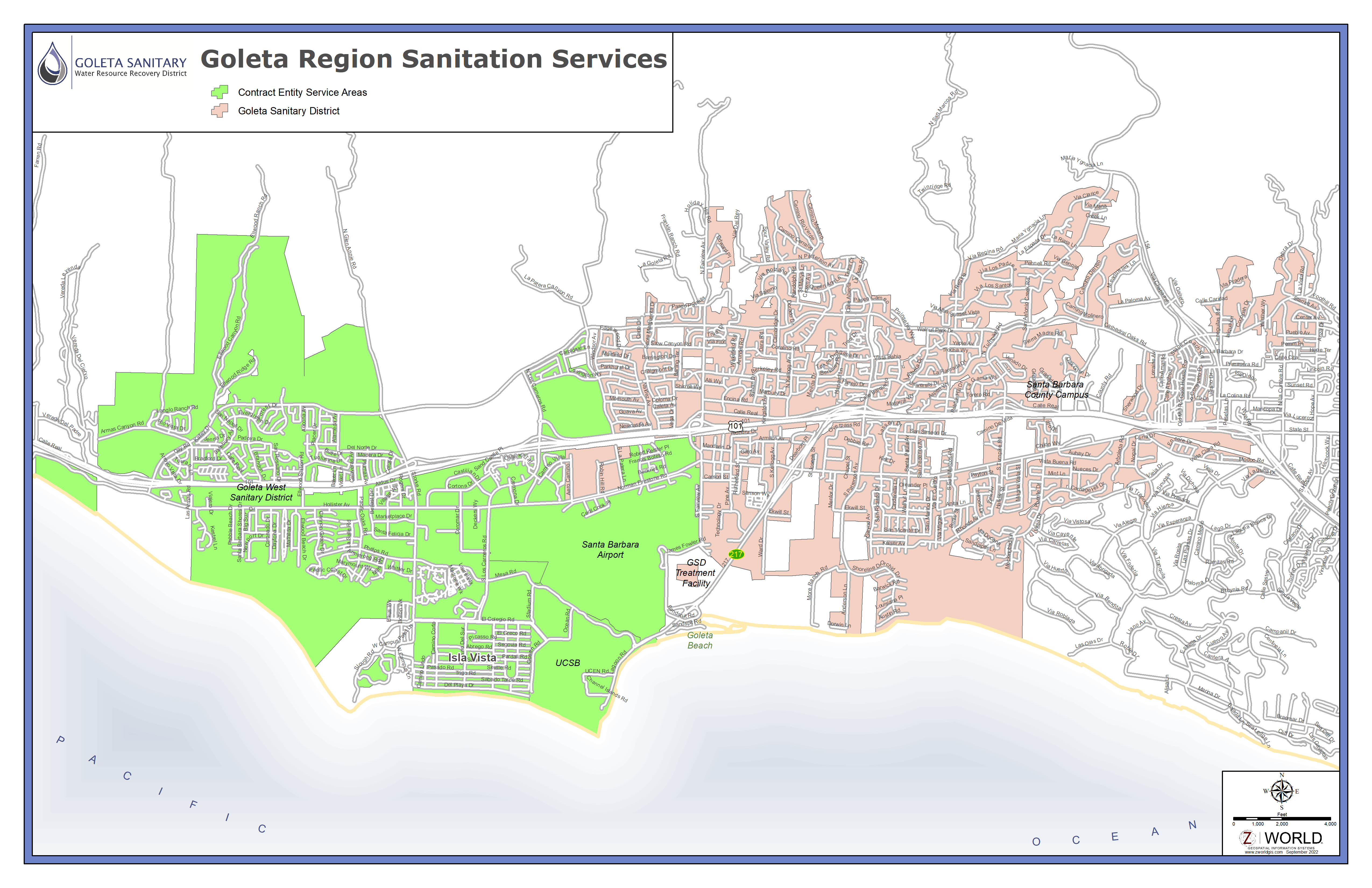 Goleta Sanitary District Region Map